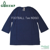 GOHEMP「FOOTBALL TEE」【INDIGO DYE】フットボール7分袖インディゴ