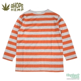 <img class='new_mark_img1' src='//img.shop-pro.jp/img/new/icons20.gif' style='border:none;display:inline;margin:0px;padding:0px;width:auto;' />��SALE!!!��A HOPE HEMP��HEATHER BORDER 9SLEEV Tee�١�ORANGE��