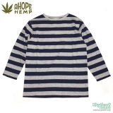 <img class='new_mark_img1' src='//img.shop-pro.jp/img/new/icons20.gif' style='border:none;display:inline;margin:0px;padding:0px;width:auto;' />��SALE!!!��A HOPE HEMP��HEATHER BORDER 9SLEEV Tee�١�NAVY��