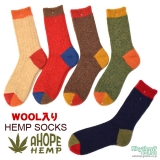 A HOPE HEMP��HEMP SOCKS/WOOL�١�HSX-209�ۥإ�ץ��å���