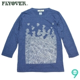 FLYOVER��Erosion��8ʬµ LSS-Tee/NAVY