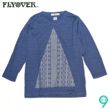FLYOVER��Triangle Font��8ʬµ LSS-Tee/NAVY